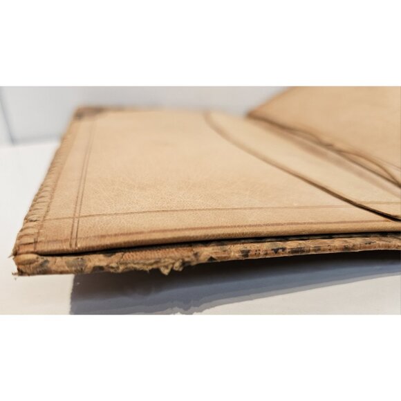 Old Vintage Hand Made Snakeskin & Leather Large Wallet Bi-Fold Good Shape - Picture 6 of 14